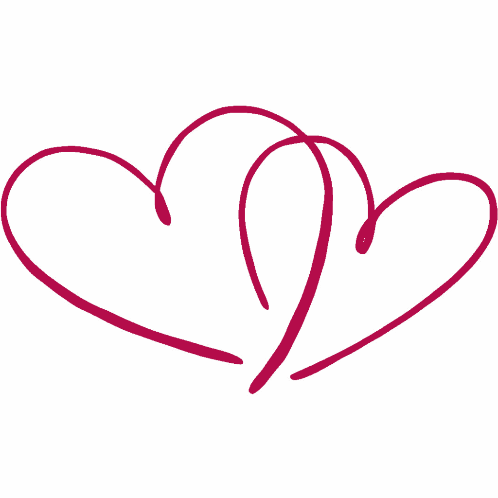 Zwei rote Herzen. Teil des Logos von NeuGeliebt.